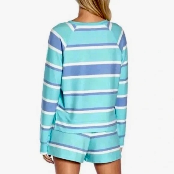 NWT!! WILDFOX Two-Piece Set Top Shorts Green Blue Stripe Loungewear XX-Large XXL - Picture 8 of 16